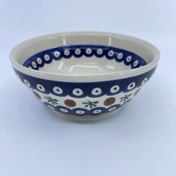 vintage boleslawiec polish pottery bowl "nature" pattern handcrafted - Picture 1 of 6
